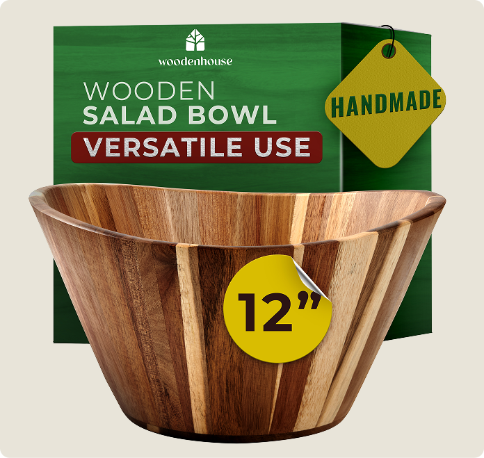 Wooden Salad Bowl - Wavy