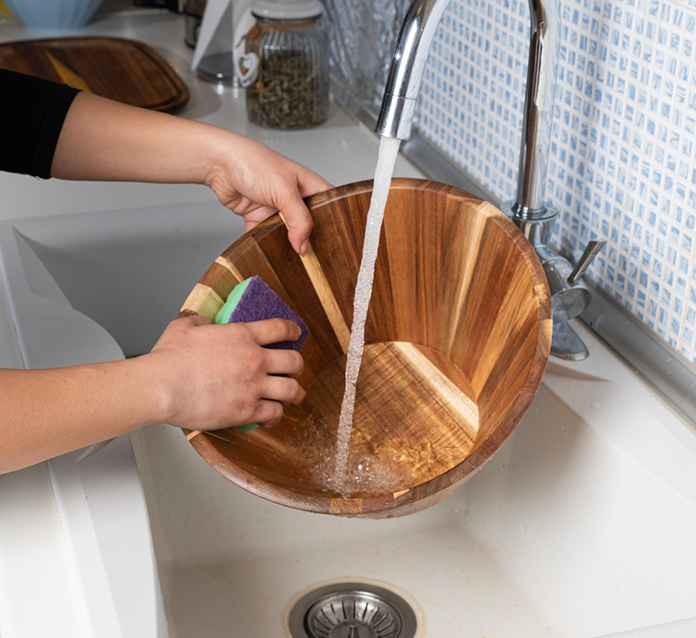 Wooden Salad Bowl - Wavy