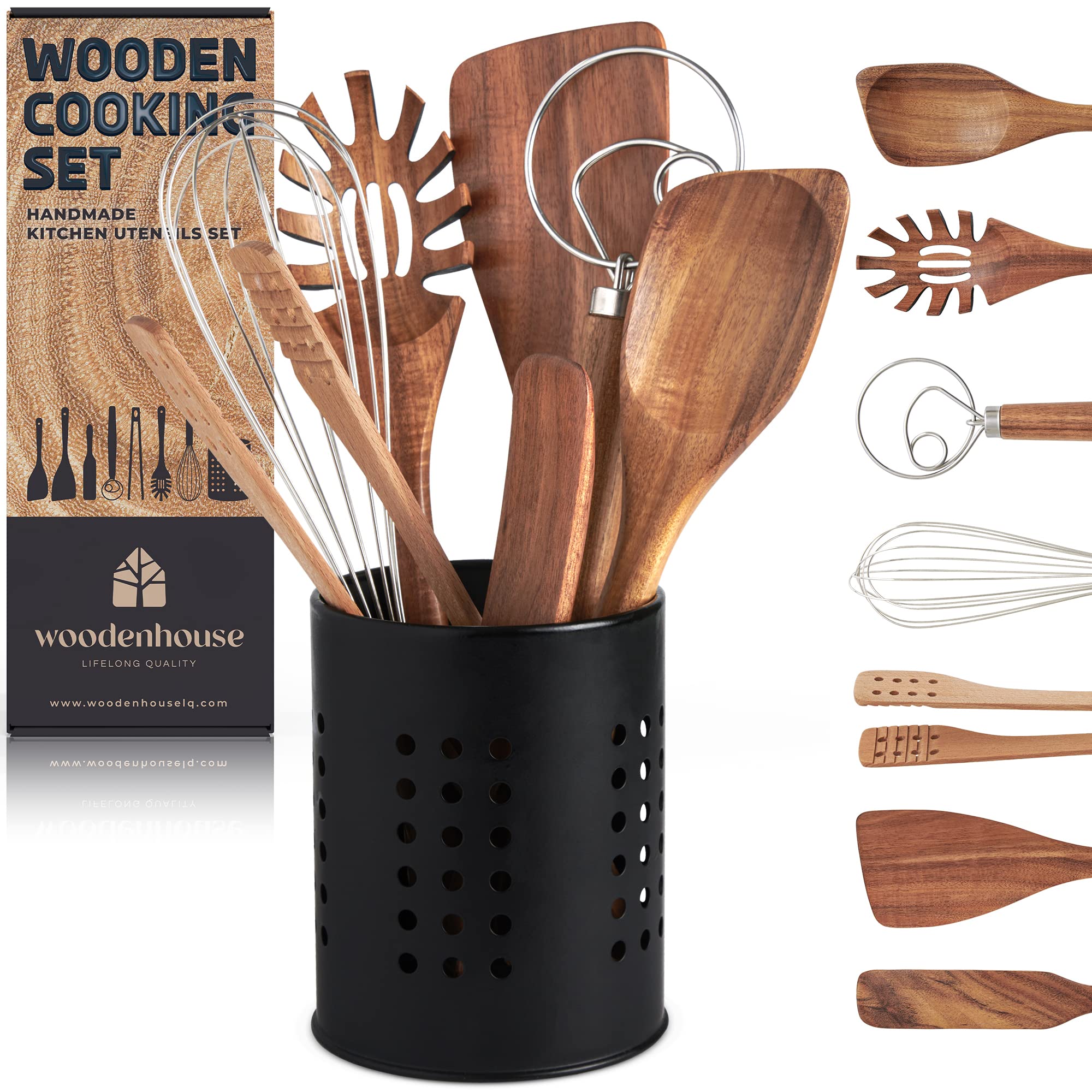 Teak Wood Cooking Utensils Set – Southern Market Shops