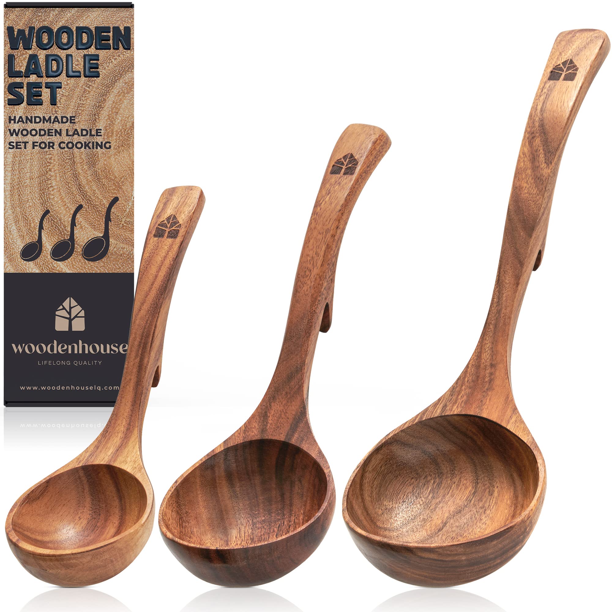Wooden Ladle Spoon Set of 3 – Woodenhouse Lifelong Quality