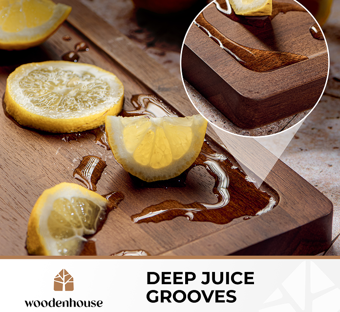 Acacia Wood Cutting Board Set of 3 with Holder