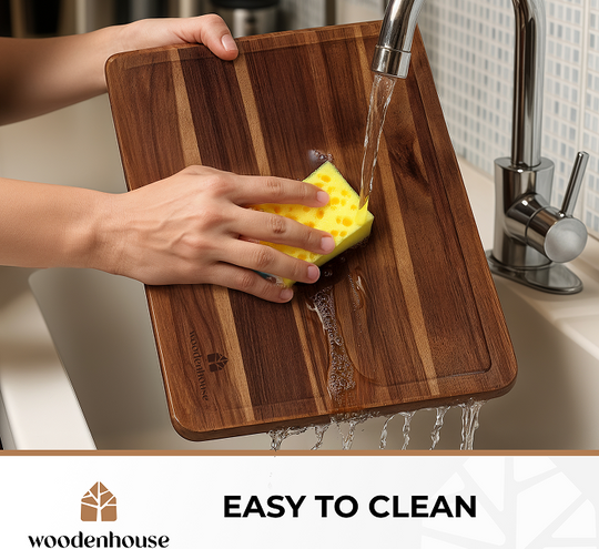 Acacia Wood Cutting Board Set of 3 with Holder