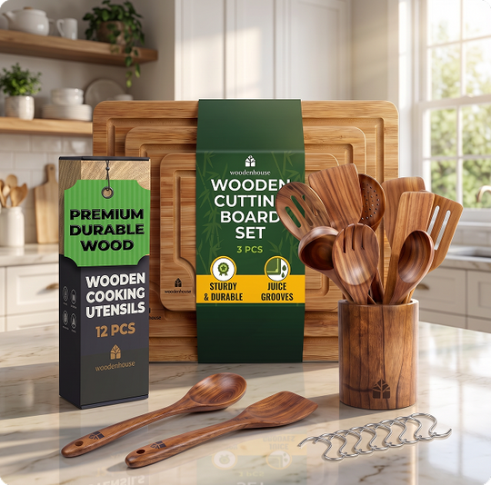 12 piece Utensils & 3 Boards Set