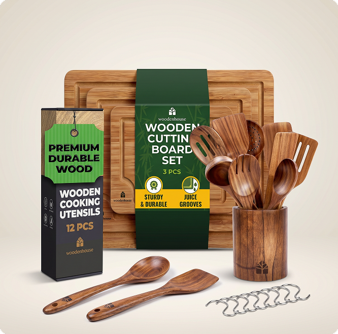 12 piece Utensils & 3 Boards Set