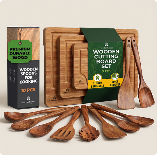 10-Piece Spoon & 3 Cutting Boards Set
