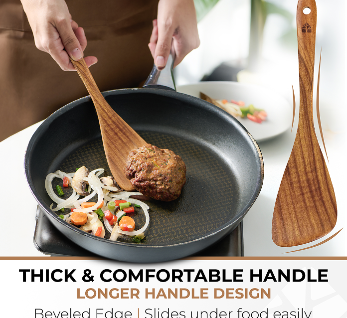 Wooden Spatula — 12” Acacia Flat Turner