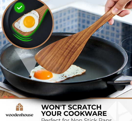 Wooden Spatula — 12” Acacia Flat Turner