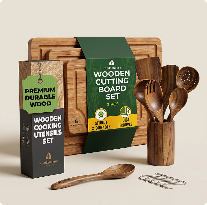 8-Piece Utensil & 3 Cutting Boards Set