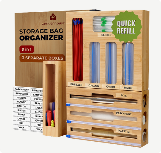 Bamboo Storage Bag Organizer, 9 in 1