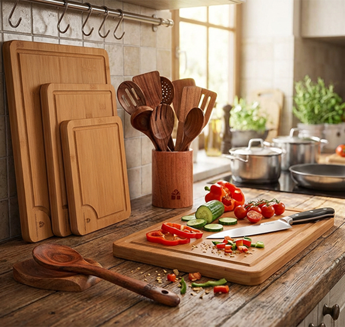 12 piece Utensils & 3 Boards Set