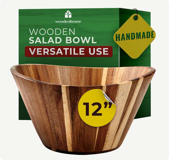 Wooden Salad Bowl - Wavy