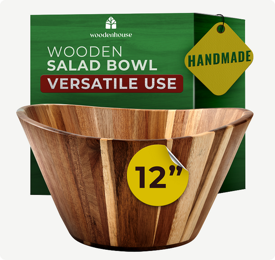 Wooden Salad Bowl - Wavy