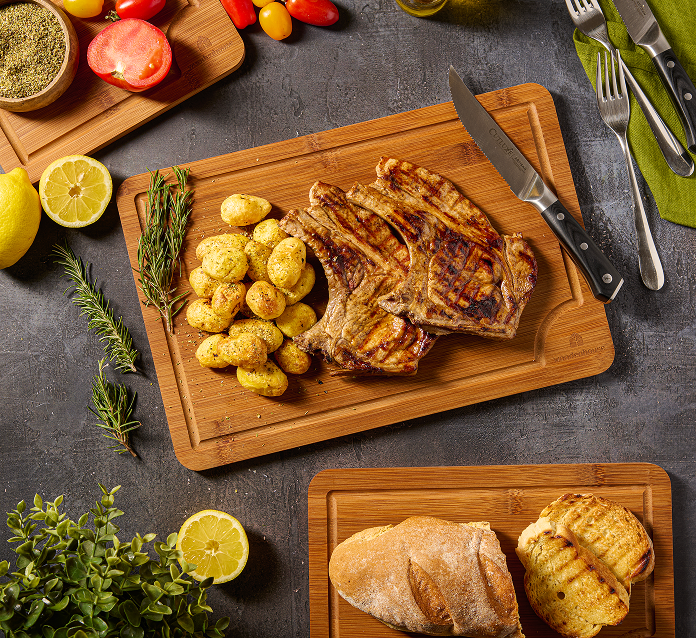 Wooden Cutting Board Set with Holder