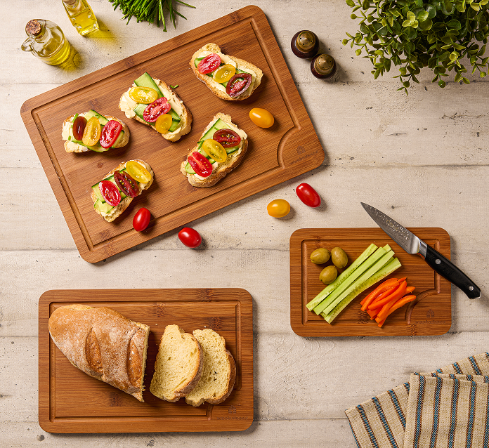 Wooden Cutting Board Set with Holder