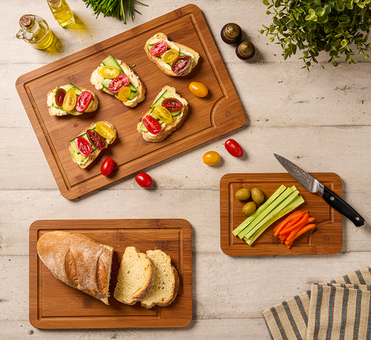 Wooden Cutting Board Set with Holder