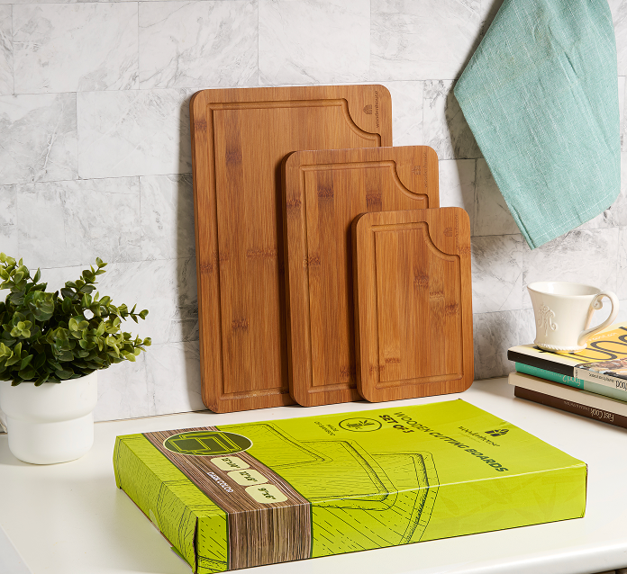 Wooden Cutting Board Set with Holder
