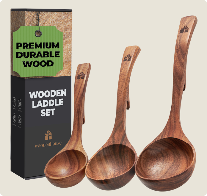 Wooden Ladle Set of 3