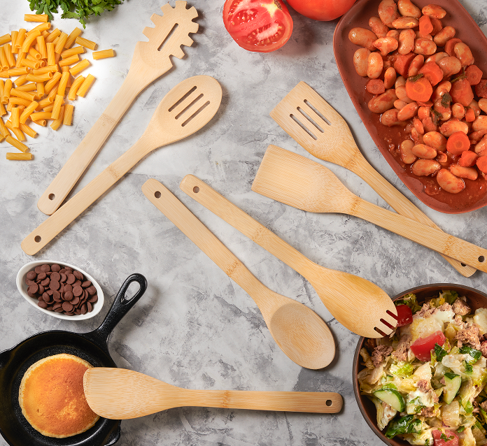 Bamboo Cooking Utensils – 7 PCs