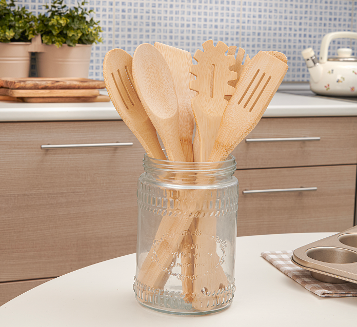 Bamboo Cooking Utensils – 7 PCs