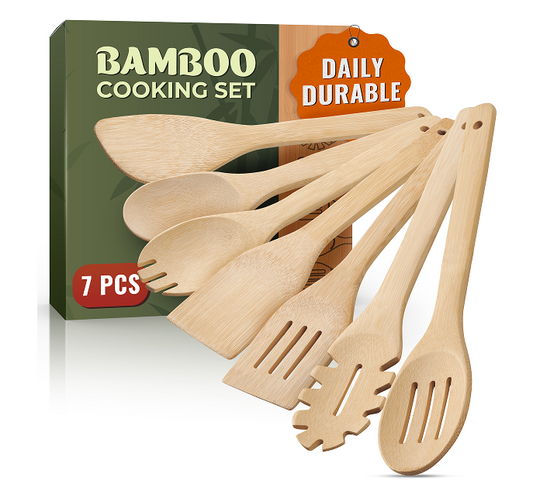 Bamboo Cooking Utensils – 7 PCs