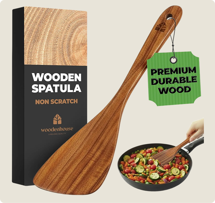 Wooden Spatula — 12” Acacia Flat Turner