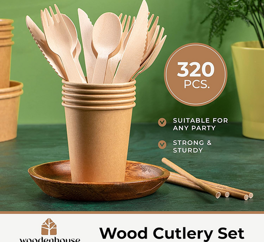 Biodegradable Utensils – 320 Pcs