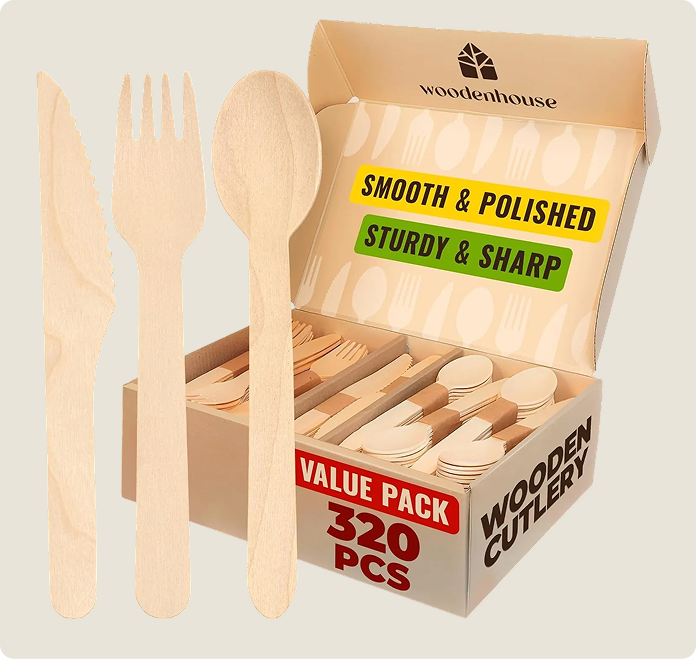 Biodegradable Utensils – 320 Pcs